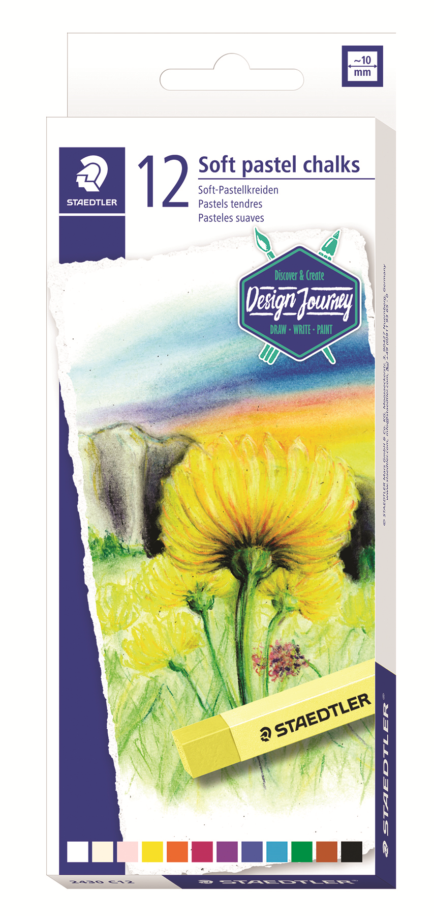 2430-C12-08 STAEDTLER-Mars Limited SOFT PASTEL CHALKS ASST 1